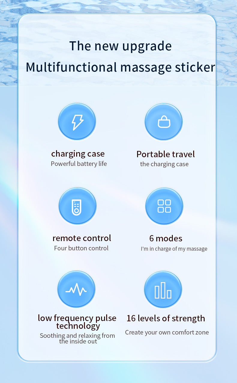 Cross-Border Remote-Controlled Portable Rechargeable Pocket Massage Patch Pulse Neck Massager Back Waist Leg Mini Massager
