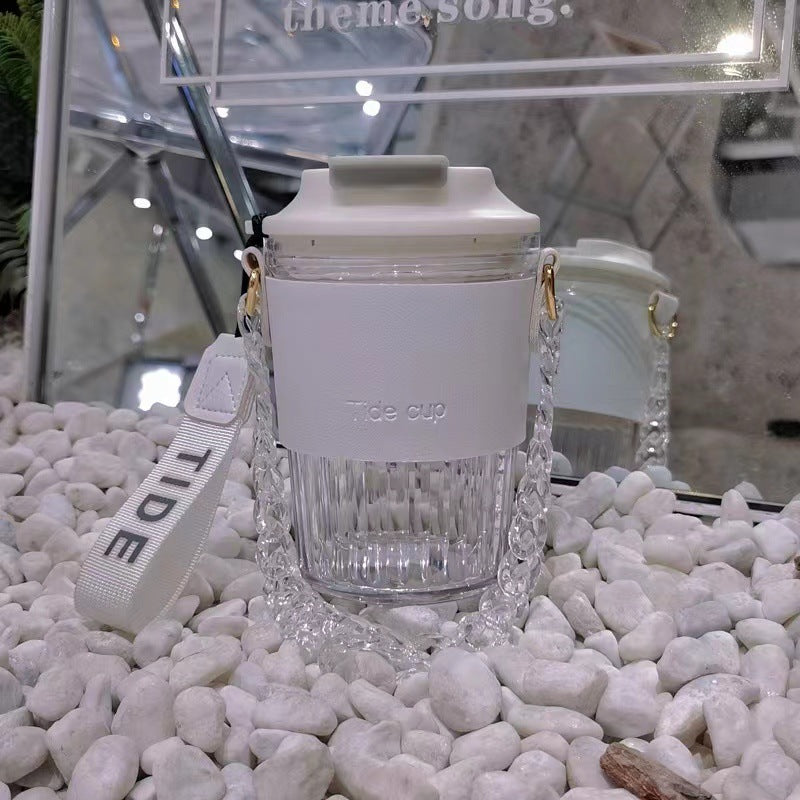 Large Capacity Portable Water Cup Luxury Diamond-Encrusted Chain Handheld Direct Drinking Coffee Cup Export Cross-Border Hot Sale Manufacturer Direct Sale