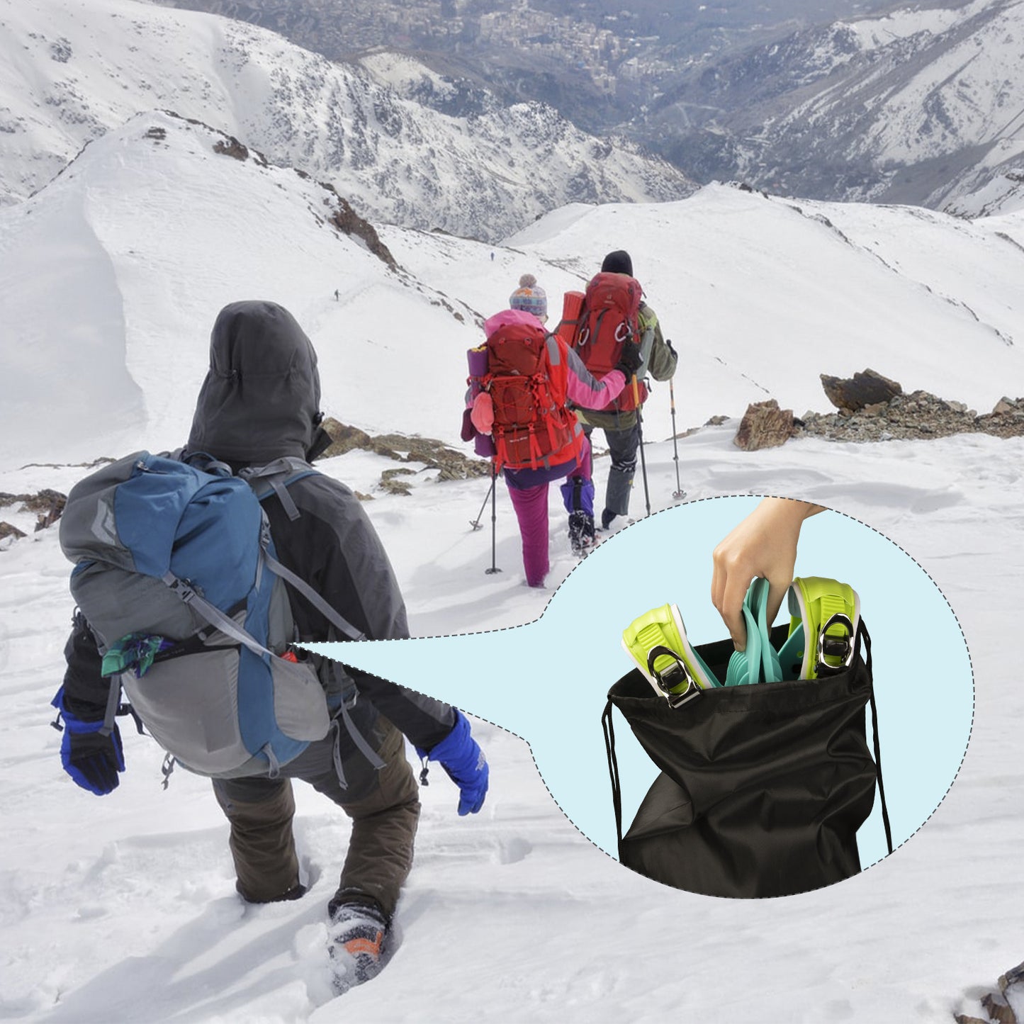 Outdoor Snow Mini Short Snowboard Ski Shoes Snowboard Winter Travel Portable Ice Skates Snow Boots