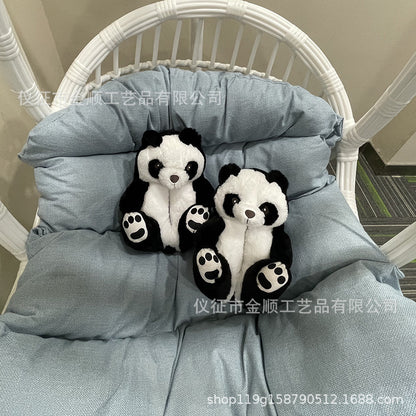 Cartoon Bear Cotton Shoes Warm Cute Teddy Bear Slippers Oversized Indoor Home Shoes Winter Plush Fluffy Slippers Cross-Border
