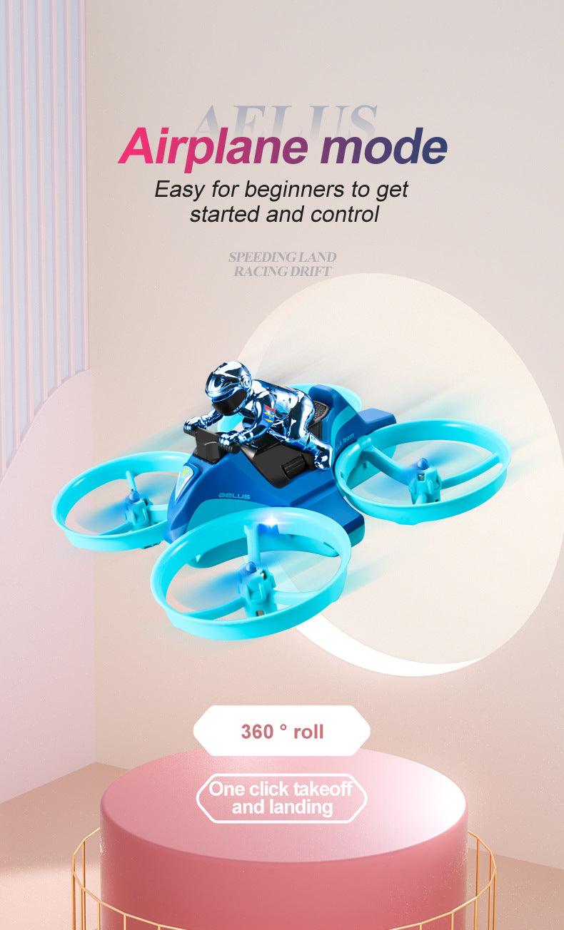 Cross-Mirror Sea-Land-Air 3-in-1 Remote Control Airplane Children's Helicopter Stunt Car Boys Quadcopter Toy