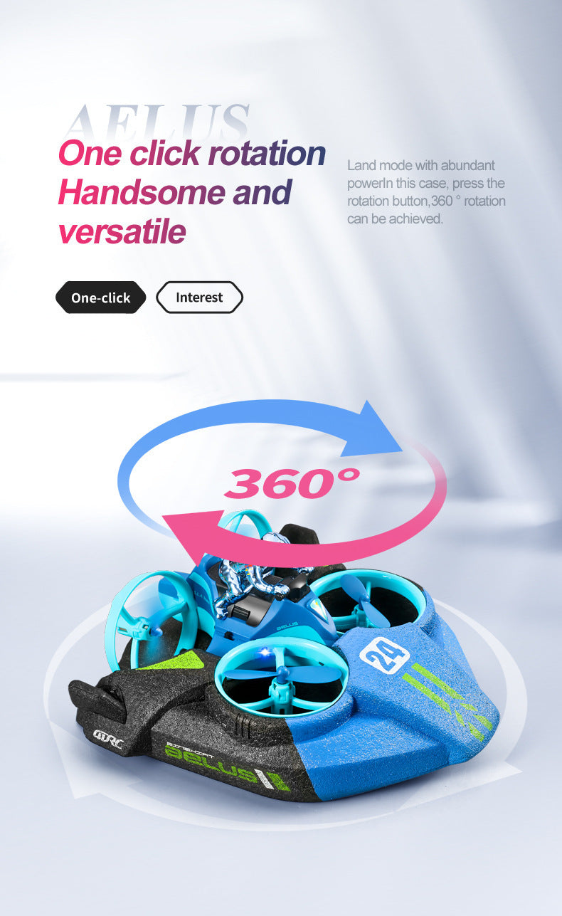 Cross-Mirror Sea-Land-Air 3-in-1 Remote Control Airplane Children's Helicopter Stunt Car Boys Quadcopter Toy