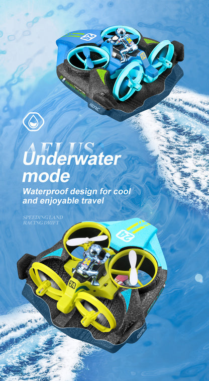 Cross-Mirror Sea-Land-Air 3-in-1 Remote Control Airplane Children's Helicopter Stunt Car Boys Quadcopter Toy