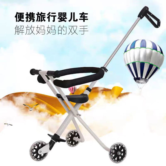 Children's Stroller 3/5 Wheel Lightweight One-Click Folding Travel Stroller for 1-5 Years Old