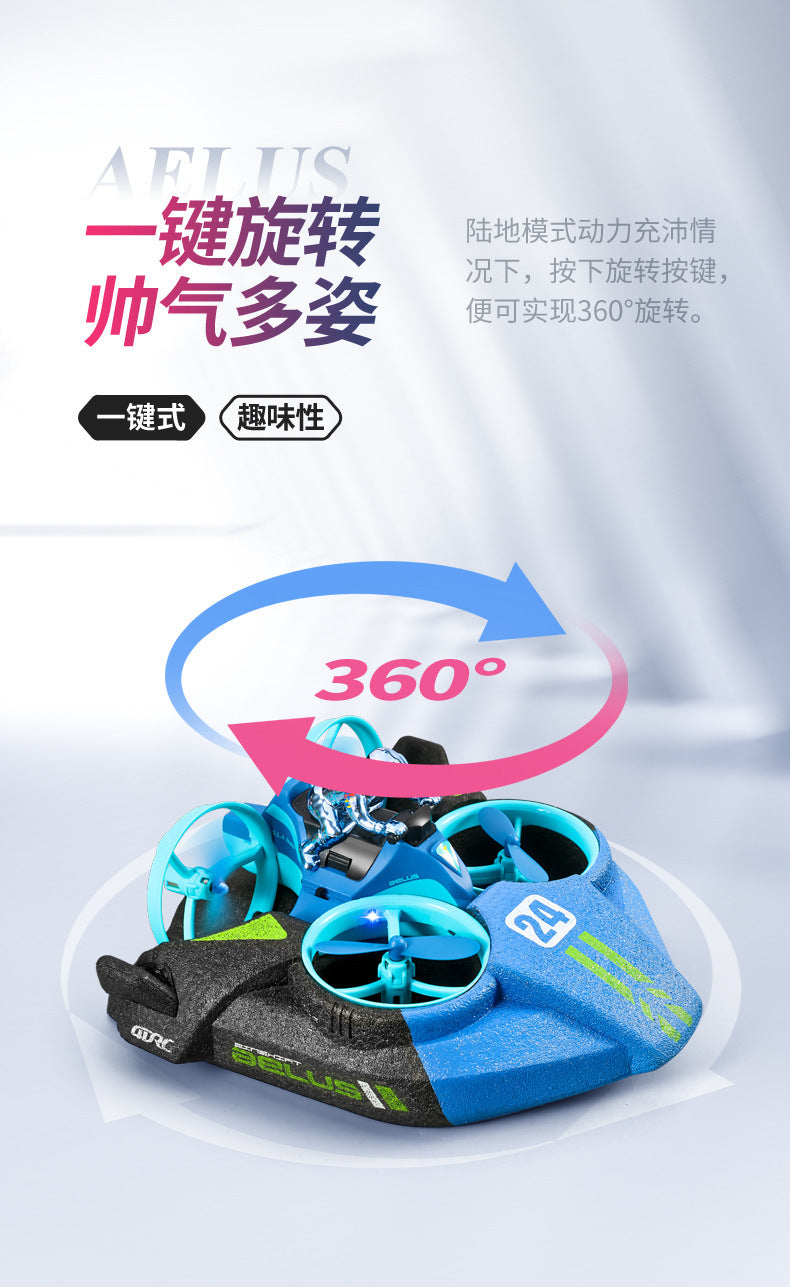 Cross-Mirror Sea-Land-Air 3-in-1 Remote Control Airplane Children's Helicopter Stunt Car Boys Quadcopter Toy