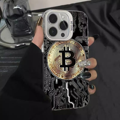 Bitcoin Compatible with Apple 15 Pro Max Cross-Border Phone Case iPhone 16 European and American 17 Pro Prosperity