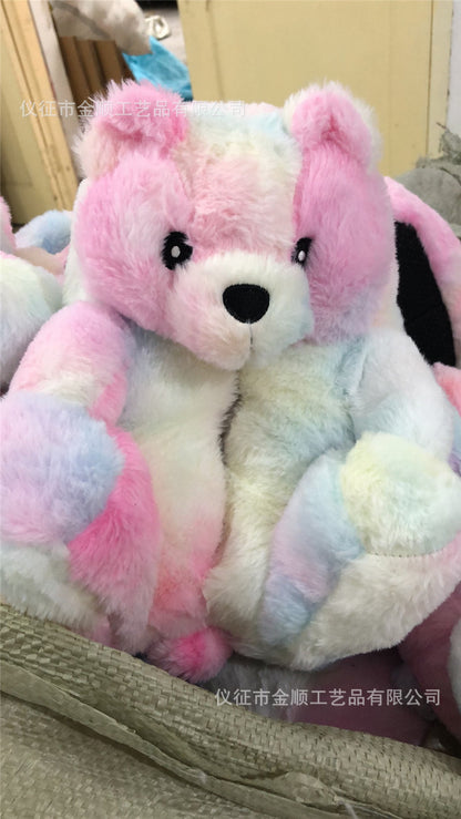 Cartoon Bear Cotton Shoes Warm Cute Teddy Bear Slippers Oversized Indoor Home Shoes Winter Plush Fluffy Slippers Cross-Border
