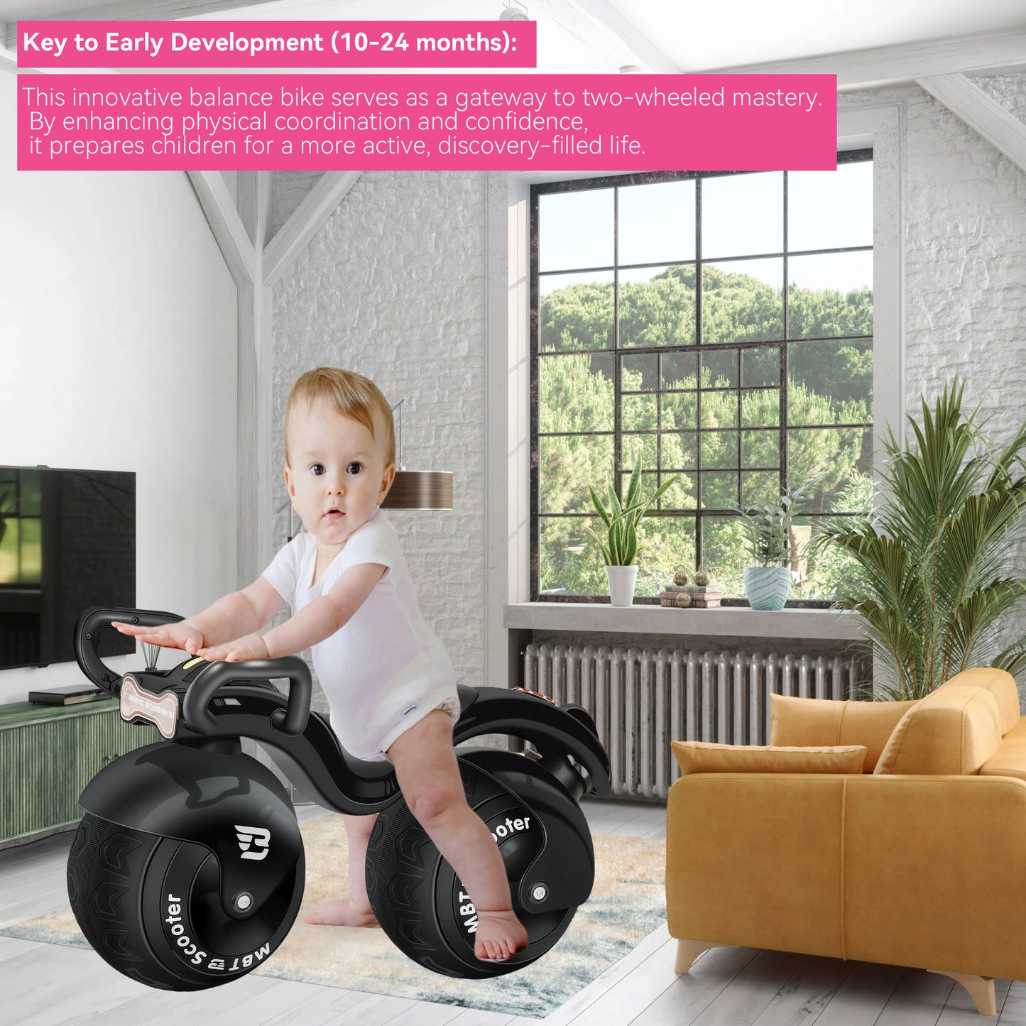 okvlog Super Velio Infant Ride On Balance Bike for 1 Year oldsSafe-Drift Baby's First  infant balance bike: Musical Balance Bike w/Parent Assist Handle | baby push bike | Sensory Lights & Music | Developmental sensory ride on toy