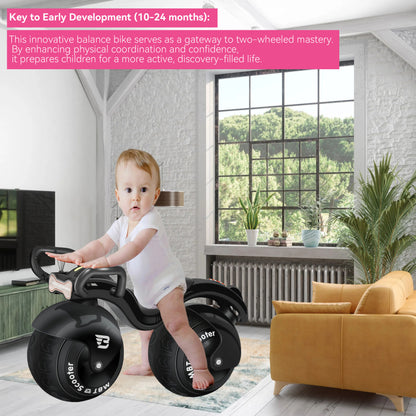 okvlog Super Velio Infant Ride On Balance Bike for 1 Year oldsSafe-Drift Baby's First  infant balance bike: Musical Balance Bike w/Parent Assist Handle | baby push bike | Sensory Lights & Music | Developmental sensory ride on toy