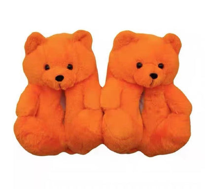 Cartoon Bear Cotton Shoes Warm Cute Teddy Bear Slippers Oversized Indoor Home Shoes Winter Plush Fluffy Slippers Cross-Border