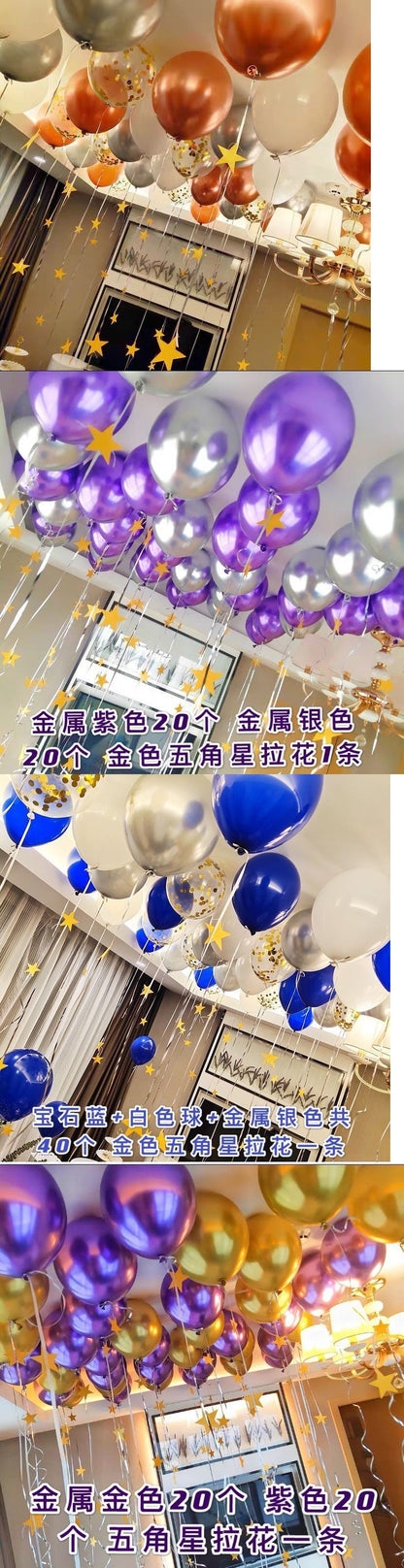 Pink Birthday Balloon Pendant Heart-shaped New House Decoration Scene Romantic Rain Silk Ceiling Balloon