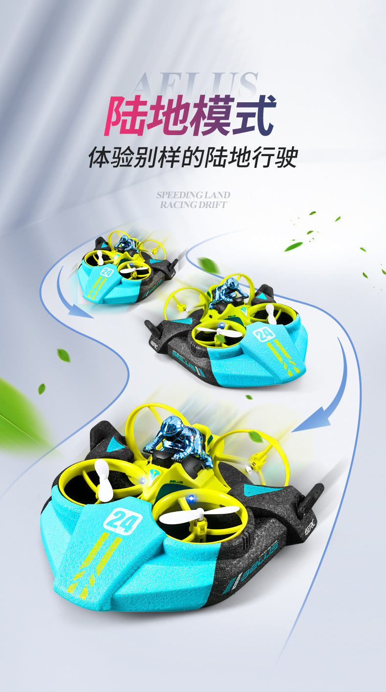Cross-Mirror Sea-Land-Air 3-in-1 Remote Control Airplane Children's Helicopter Stunt Car Boys Quadcopter Toy