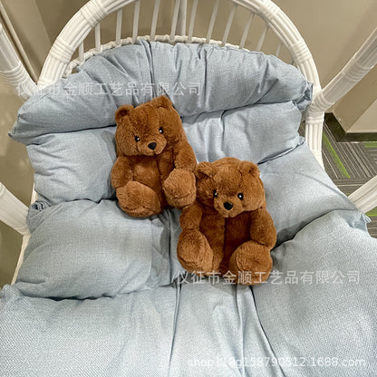 Cartoon Bear Cotton Shoes Warm Cute Teddy Bear Slippers Oversized Indoor Home Shoes Winter Plush Fluffy Slippers Cross-Border