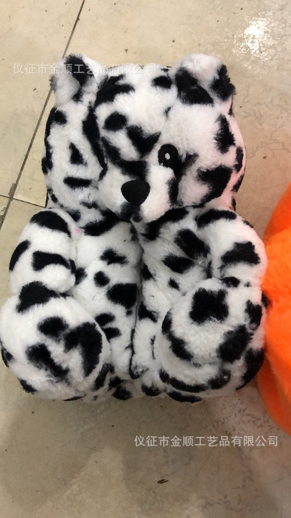 Cartoon Bear Cotton Shoes Warm Cute Teddy Bear Slippers Oversized Indoor Home Shoes Winter Plush Fluffy Slippers Cross-Border