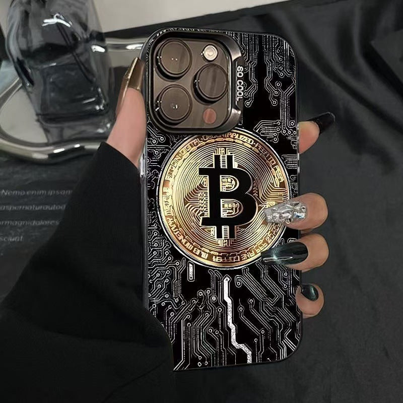 Bitcoin Compatible with Apple 15 Pro Max Cross-Border Phone Case iPhone 16 European and American 17 Pro Prosperity
