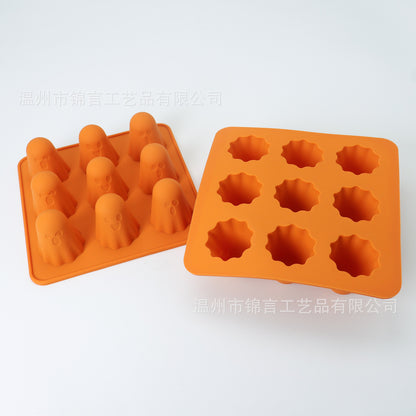 Amazon Ghost Silicone Mold 9 Grid Ghost Chocolate Silicone Mold Halloween Silicone Mold