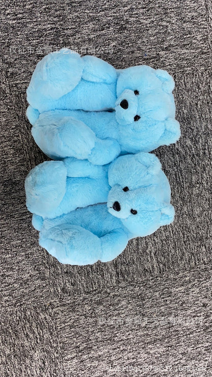Cartoon Bear Cotton Shoes Warm Cute Teddy Bear Slippers Oversized Indoor Home Shoes Winter Plush Fluffy Slippers Cross-Border