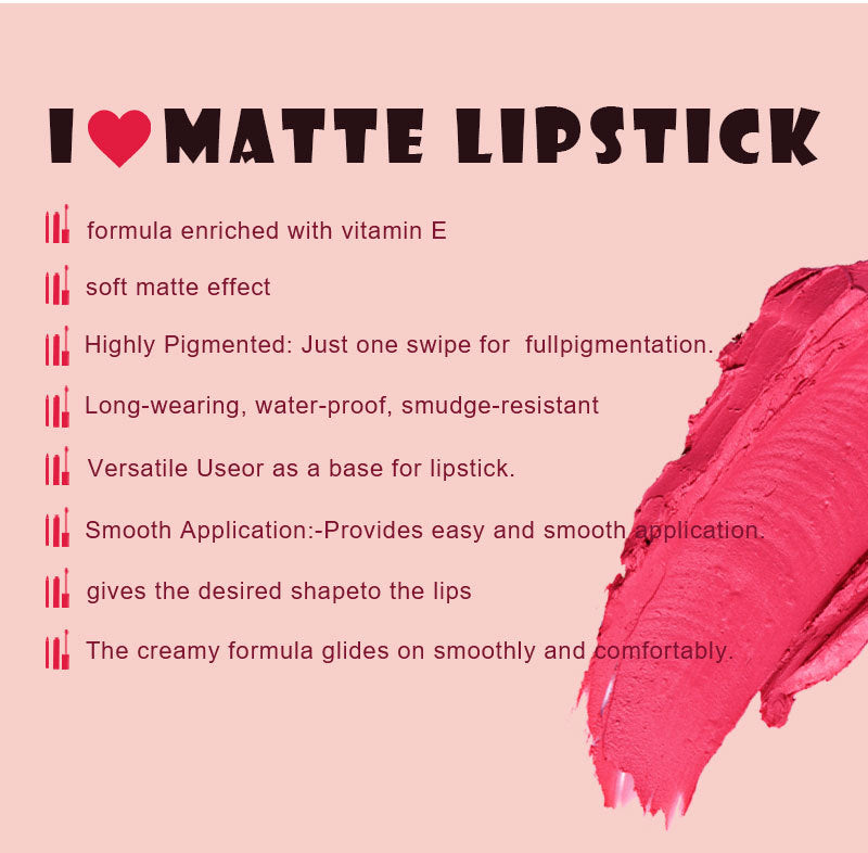 Cross-Border Cosmetics Beauty One Lipstick Protection Nonstick Cup Does Not Fade No Stain on Cup Does Not Fade Matte Finish Lipstick