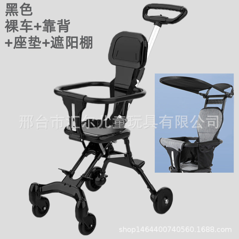 TikTok Cross-Border Hot-Selling Baby Stroller, One-Click Foldable, Two-Way Sitting, Lightweight Four-Wheel Baby Stroller