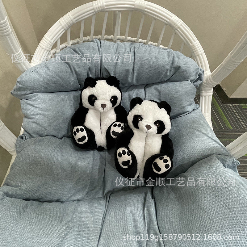 Cartoon Bear Cotton Shoes Warm Cute Teddy Bear Slippers Oversized Indoor Home Shoes Winter Plush Fluffy Slippers Cross-Border