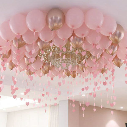 Pink Birthday Balloon Pendant Heart-shaped New House Decoration Scene Romantic Rain Silk Ceiling Balloon