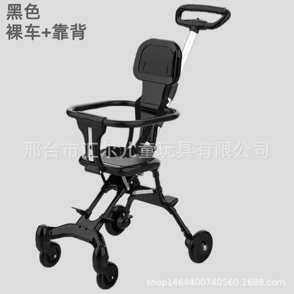 TikTok Cross-Border Hot-Selling Baby Stroller, One-Click Foldable, Two-Way Sitting, Lightweight Four-Wheel Baby Stroller