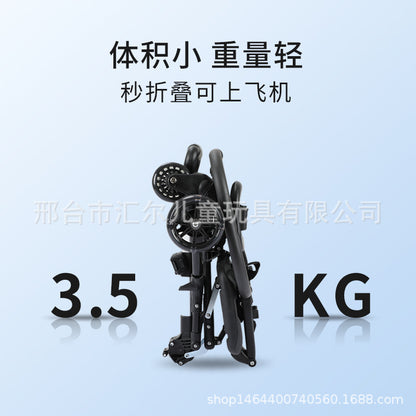 TikTok Cross-Border Hot-Selling Baby Stroller, One-Click Foldable, Two-Way Sitting, Lightweight Four-Wheel Baby Stroller