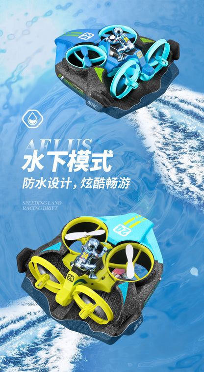Cross-Mirror Sea-Land-Air 3-in-1 Remote Control Airplane Children's Helicopter Stunt Car Boys Quadcopter Toy