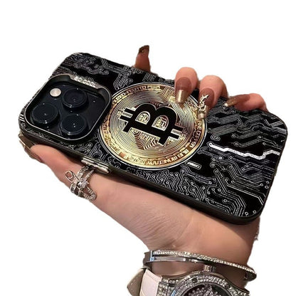 Bitcoin Compatible with Apple 15 Pro Max Cross-Border Phone Case iPhone 16 European and American 17 Pro Prosperity