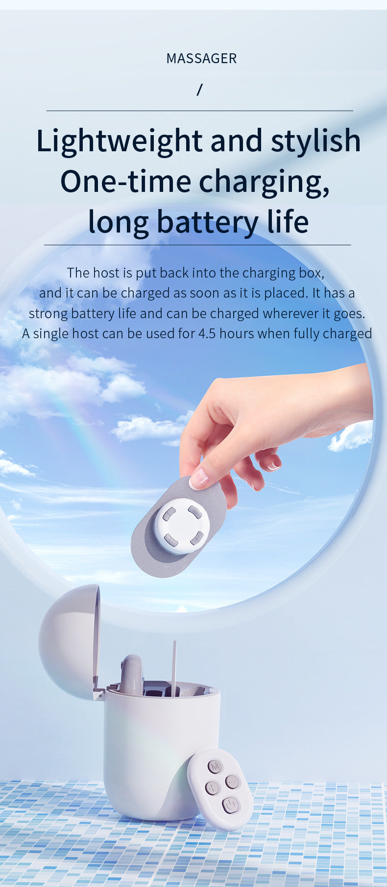 Cross-Border Remote-Controlled Portable Rechargeable Pocket Massage Patch Pulse Neck Massager Back Waist Leg Mini Massager