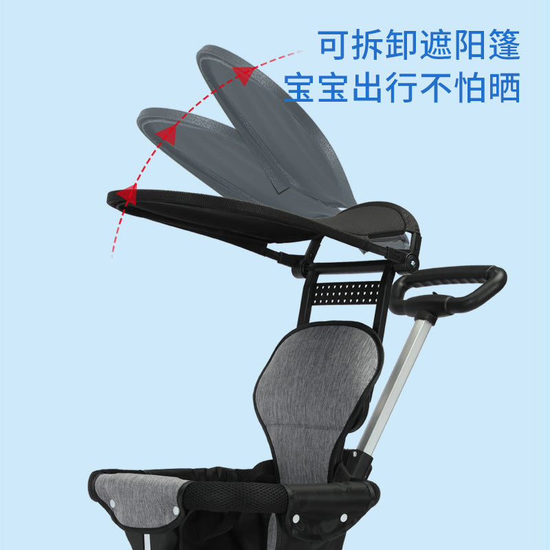 TikTok Cross-Border Hot-Selling Baby Stroller, One-Click Foldable, Two-Way Sitting, Lightweight Four-Wheel Baby Stroller