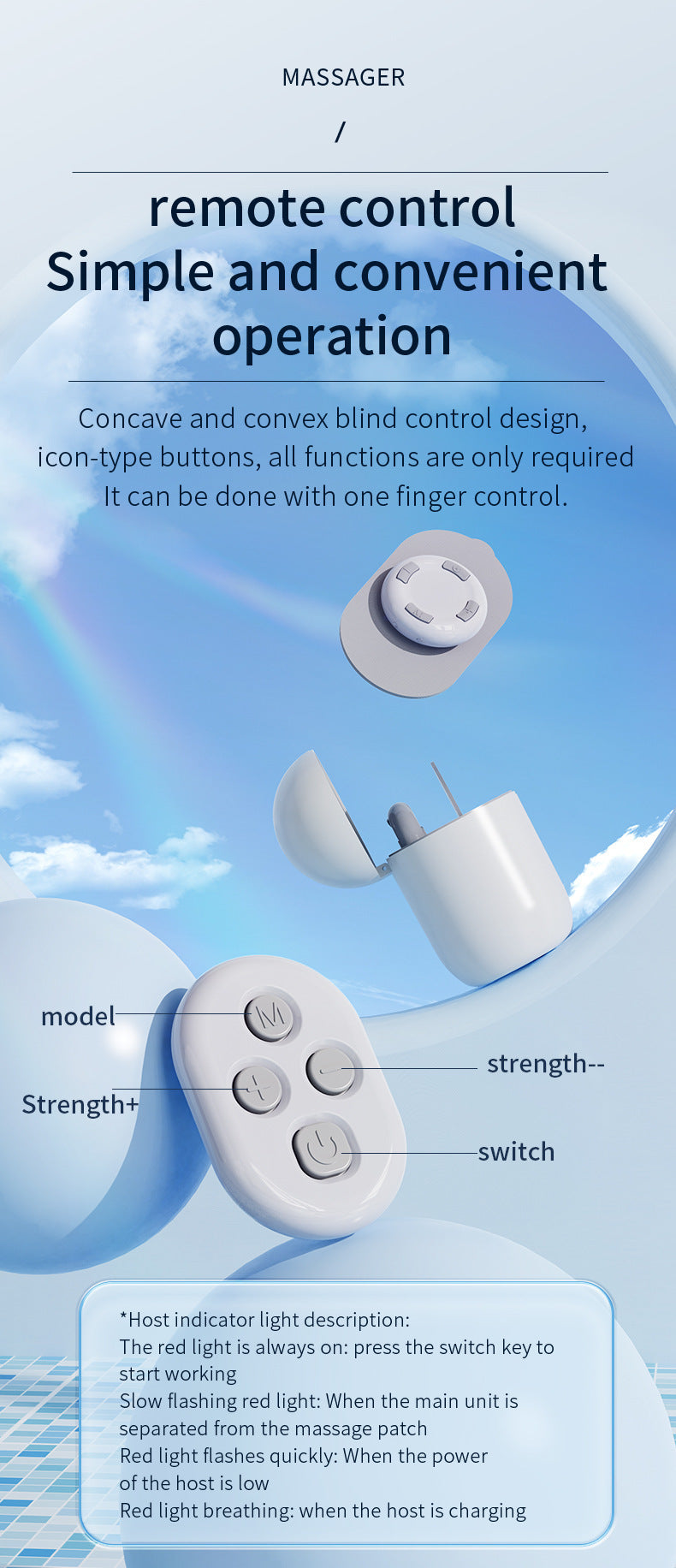 Cross-Border Remote-Controlled Portable Rechargeable Pocket Massage Patch Pulse Neck Massager Back Waist Leg Mini Massager
