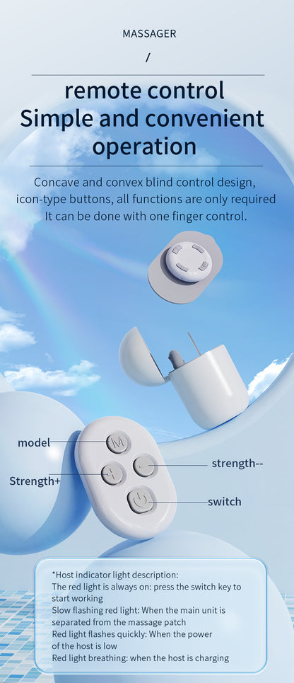 Cross-Border Remote-Controlled Portable Rechargeable Pocket Massage Patch Pulse Neck Massager Back Waist Leg Mini Massager