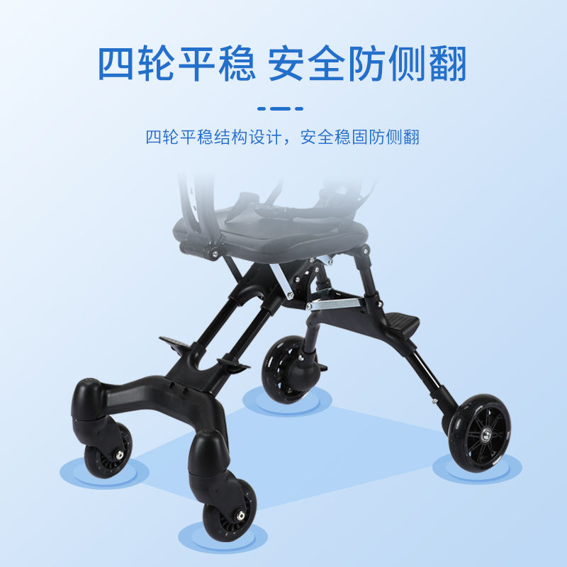TikTok Cross-Border Hot-Selling Baby Stroller, One-Click Foldable, Two-Way Sitting, Lightweight Four-Wheel Baby Stroller