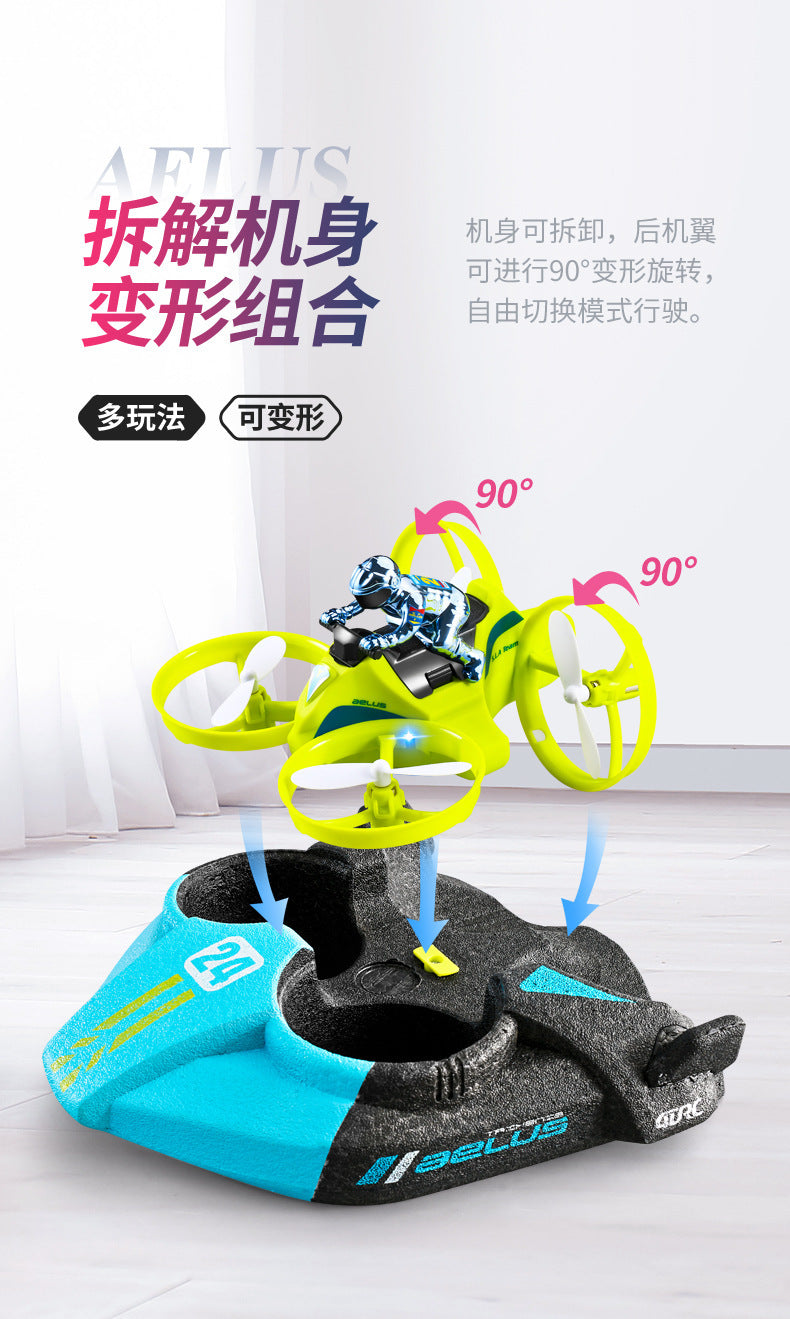 Cross-Mirror Sea-Land-Air 3-in-1 Remote Control Airplane Children's Helicopter Stunt Car Boys Quadcopter Toy