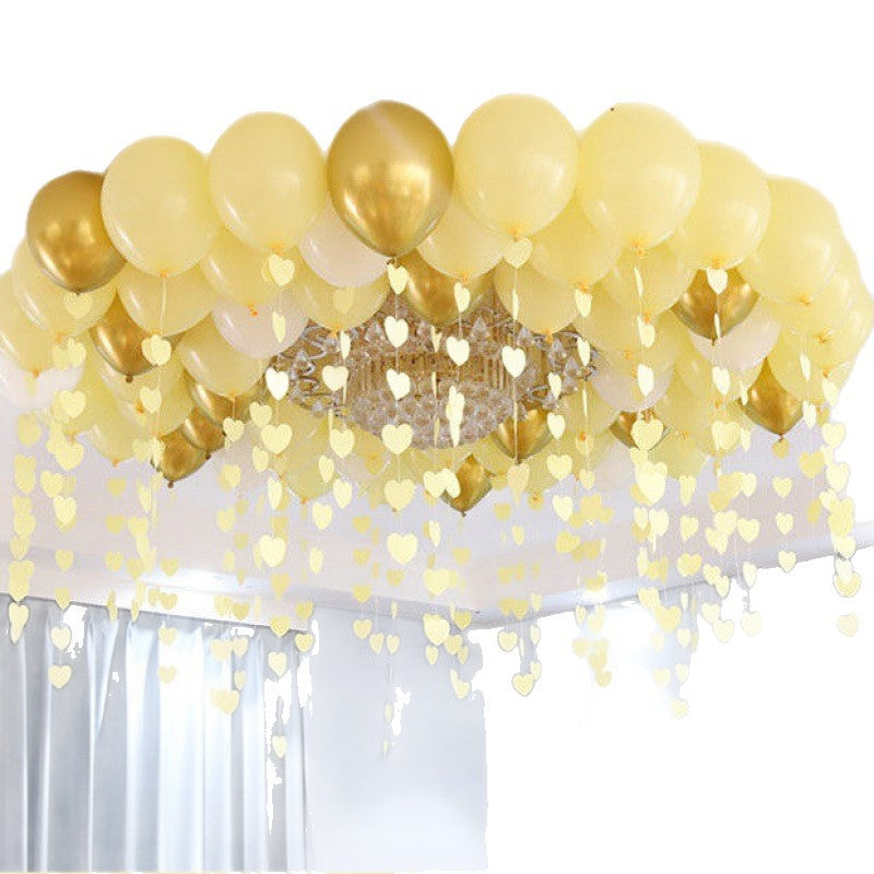 Pink Birthday Balloon Pendant Heart-shaped New House Decoration Scene Romantic Rain Silk Ceiling Balloon