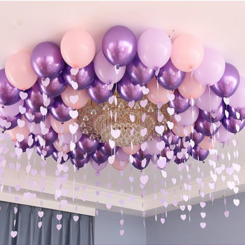 Pink Birthday Balloon Pendant Heart-shaped New House Decoration Scene Romantic Rain Silk Ceiling Balloon