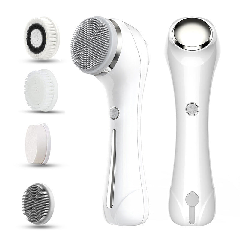 Cross-Border Electric Facial Cleanser Pore Cleaner Blackhead Remover Exfoliating Face Brush EMS Hot Compress Beauty Device Manufacturer